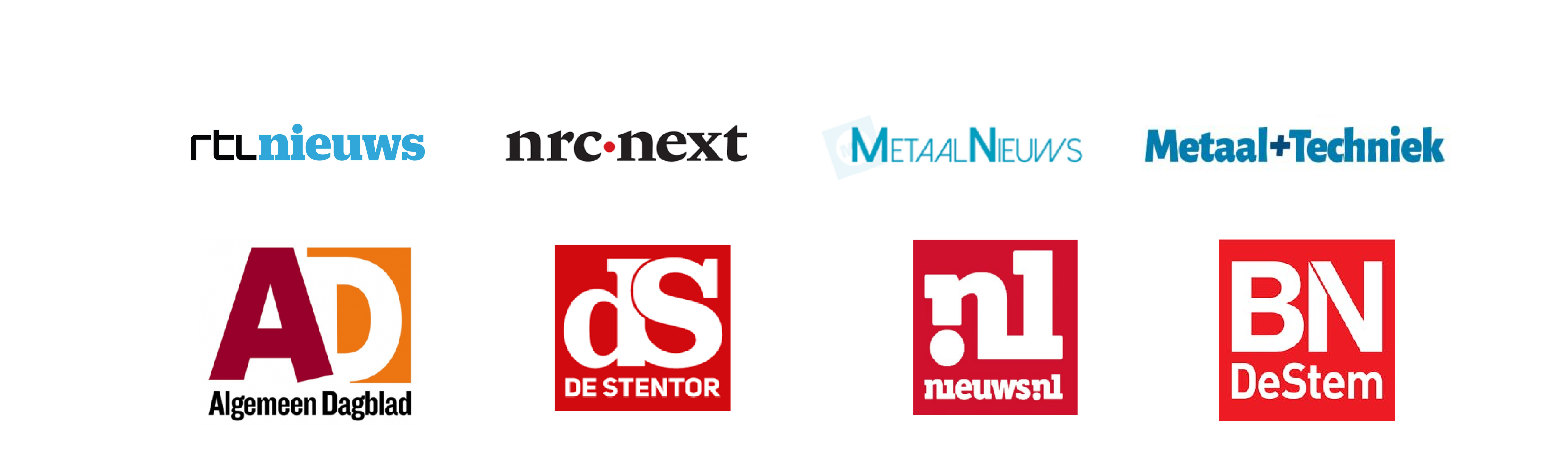 Logo's van media waarin artikelen van en over Outdo verschenen